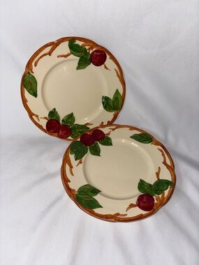 Franciscan Apple Set of 3 Small Plates 8” Vintage USA Hand Painted